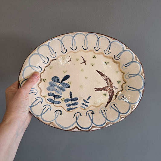 Adrift Pottery - Slipware Swifts in Flight Platter 11