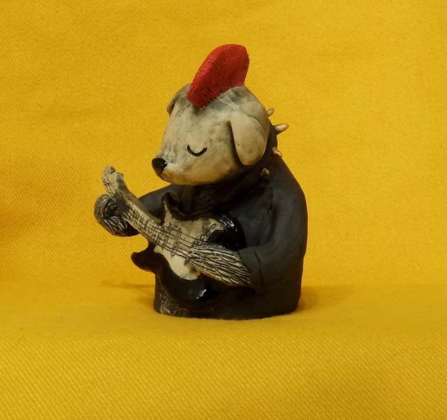 Christine Hughes - Sculptures - Rock Star Dog