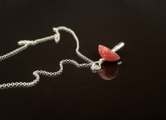 Anthea Peters - Toadstool Enamelled Red Pendant