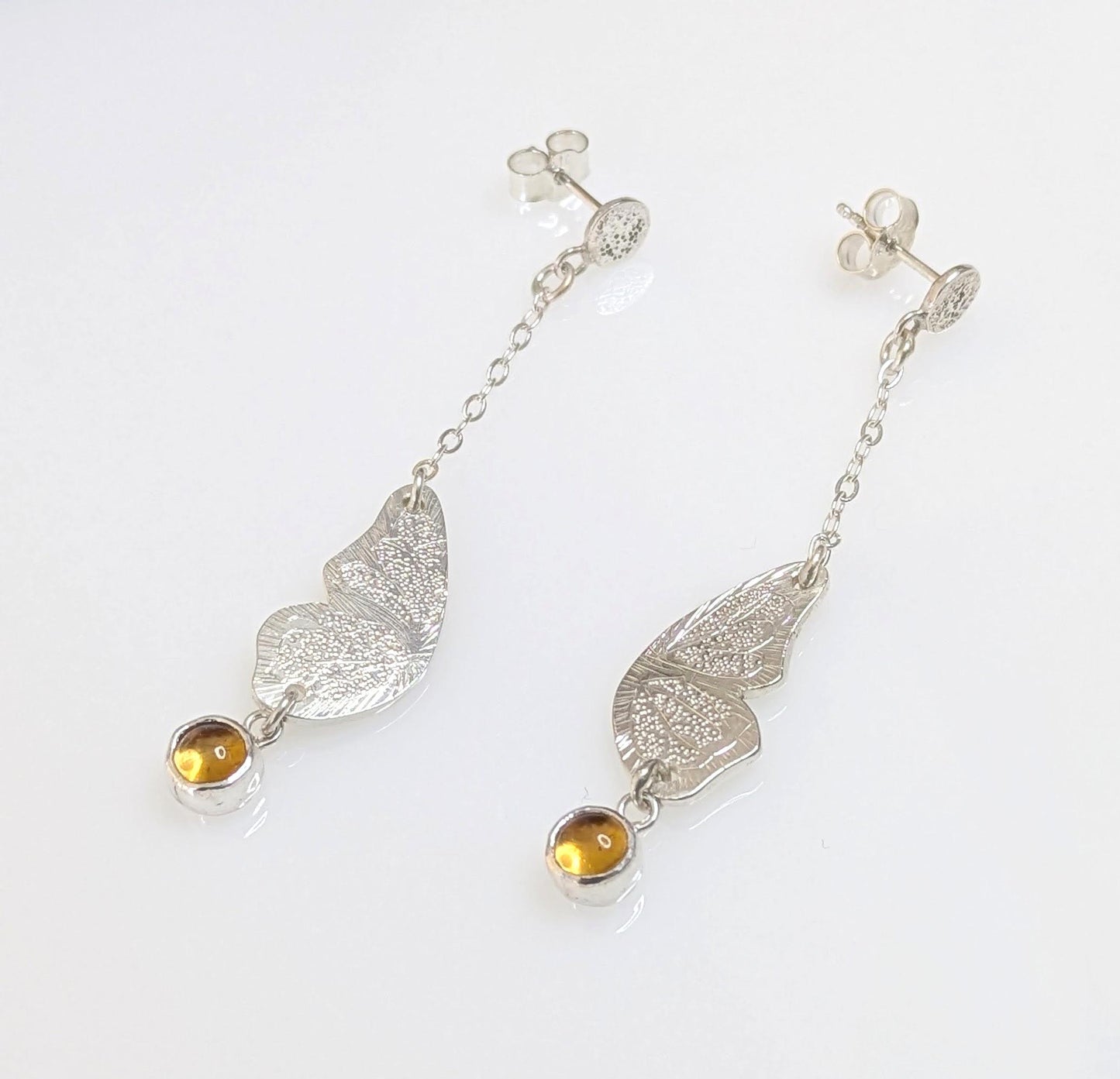 Karen J Ward - butterfly wing earrings - Silver Challenge August
