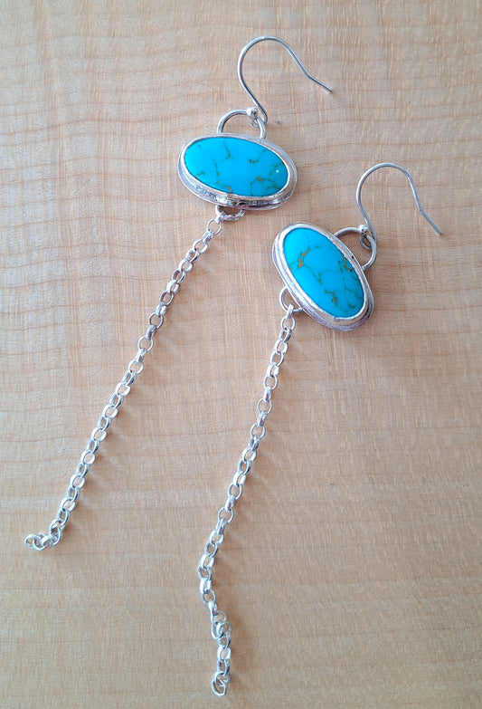 Charlotte Jewellery - Turquoise and silver drop earrings