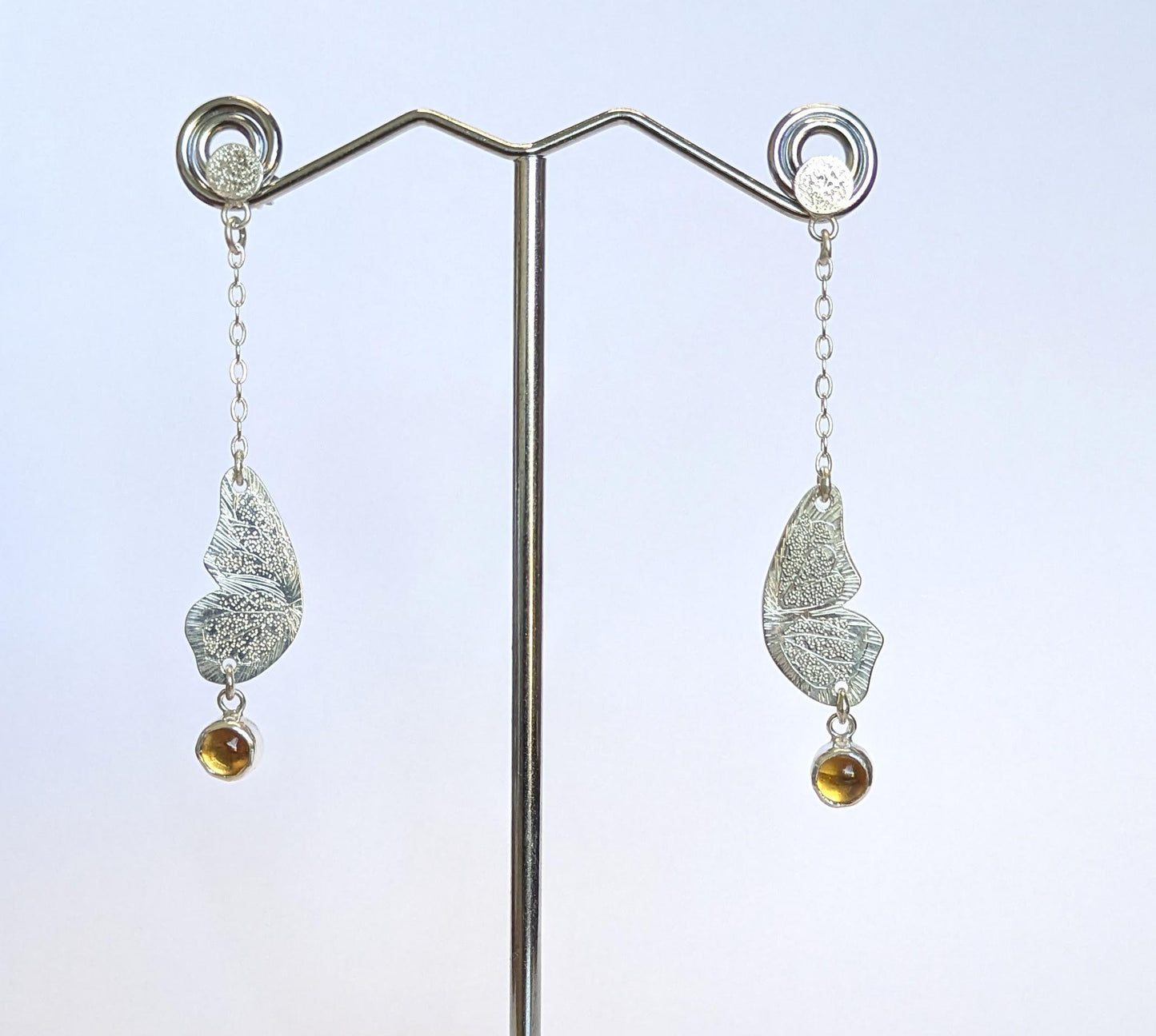 Karen J Ward - butterfly wing earrings - Silver Challenge August