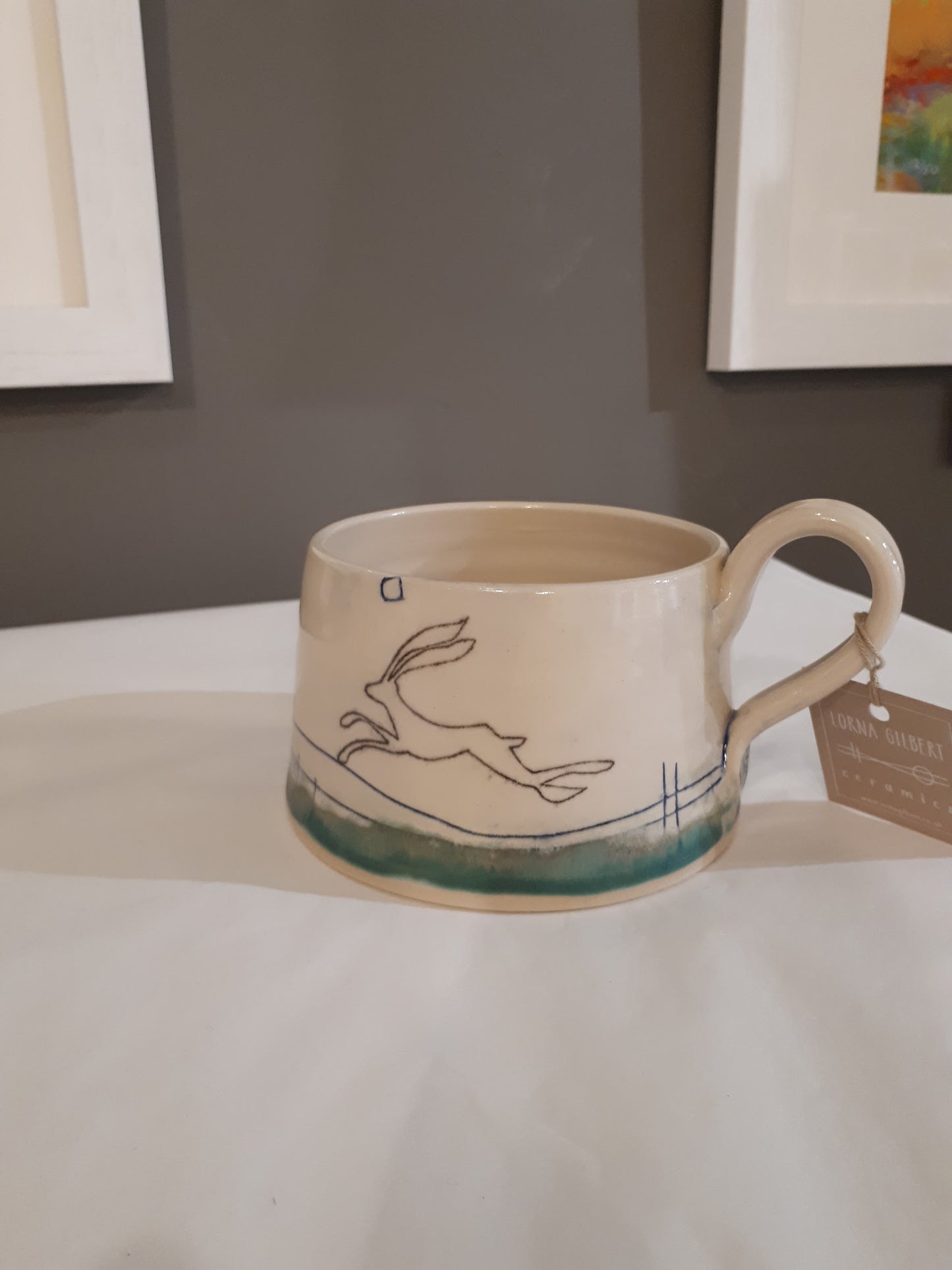 Lorna Gilbert Ceramics - Flying Swift and Leaping Hare cup