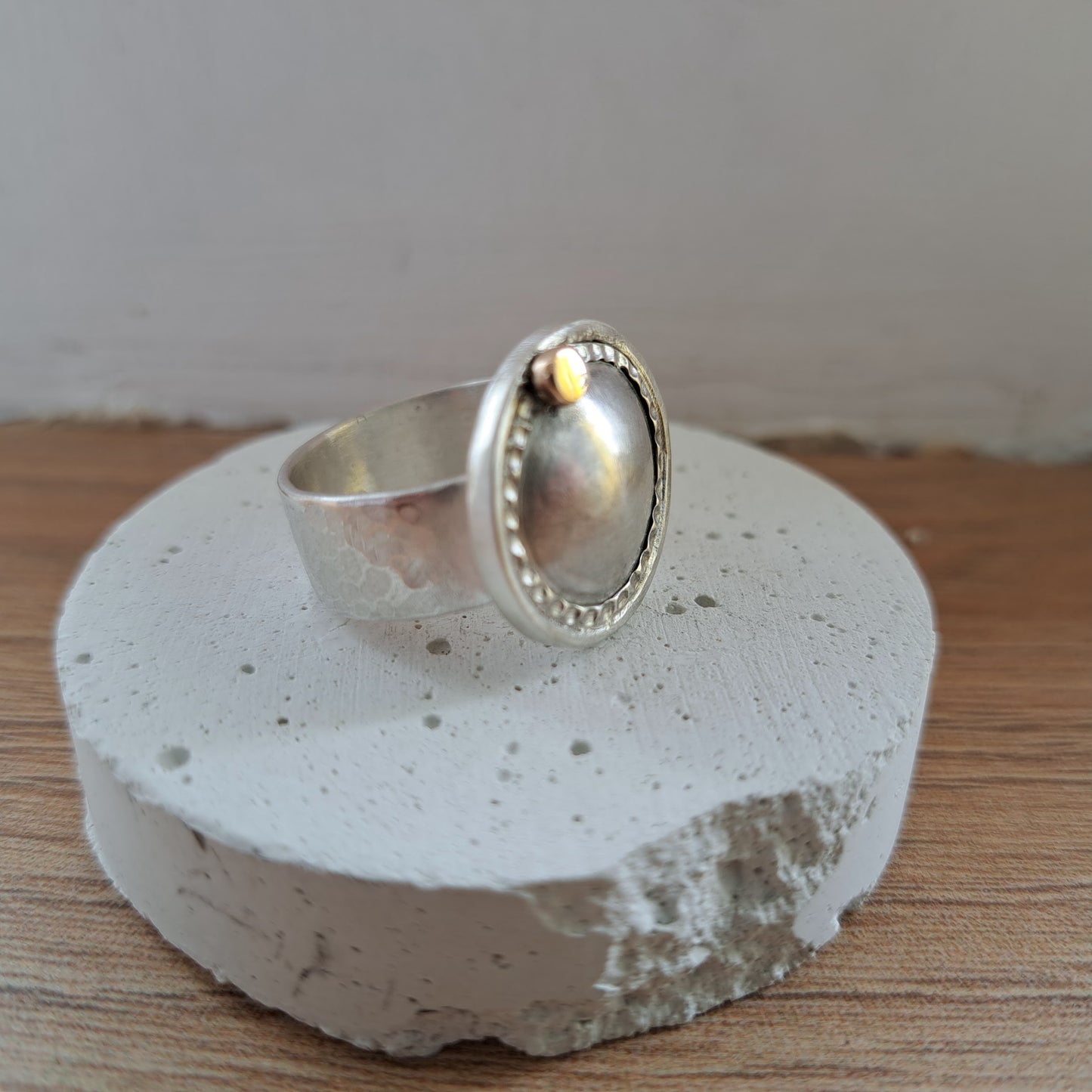 Carole Ramsden Silver - CR126 - Silver shield 'relic' ring