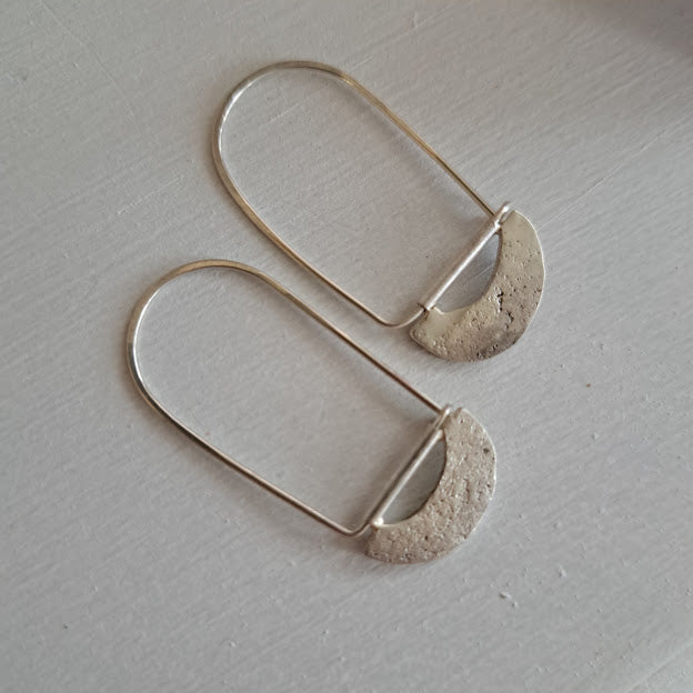 Carole Ramsden Silver - CR176 - Silver paperclip style drop earrings