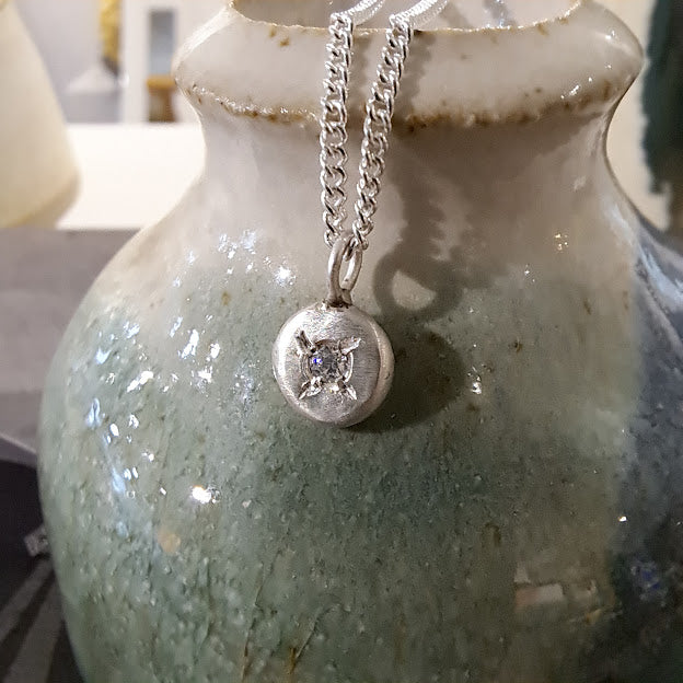 Carole Ramsden Silver - CR178 - Silver and white topaz nugget necklace