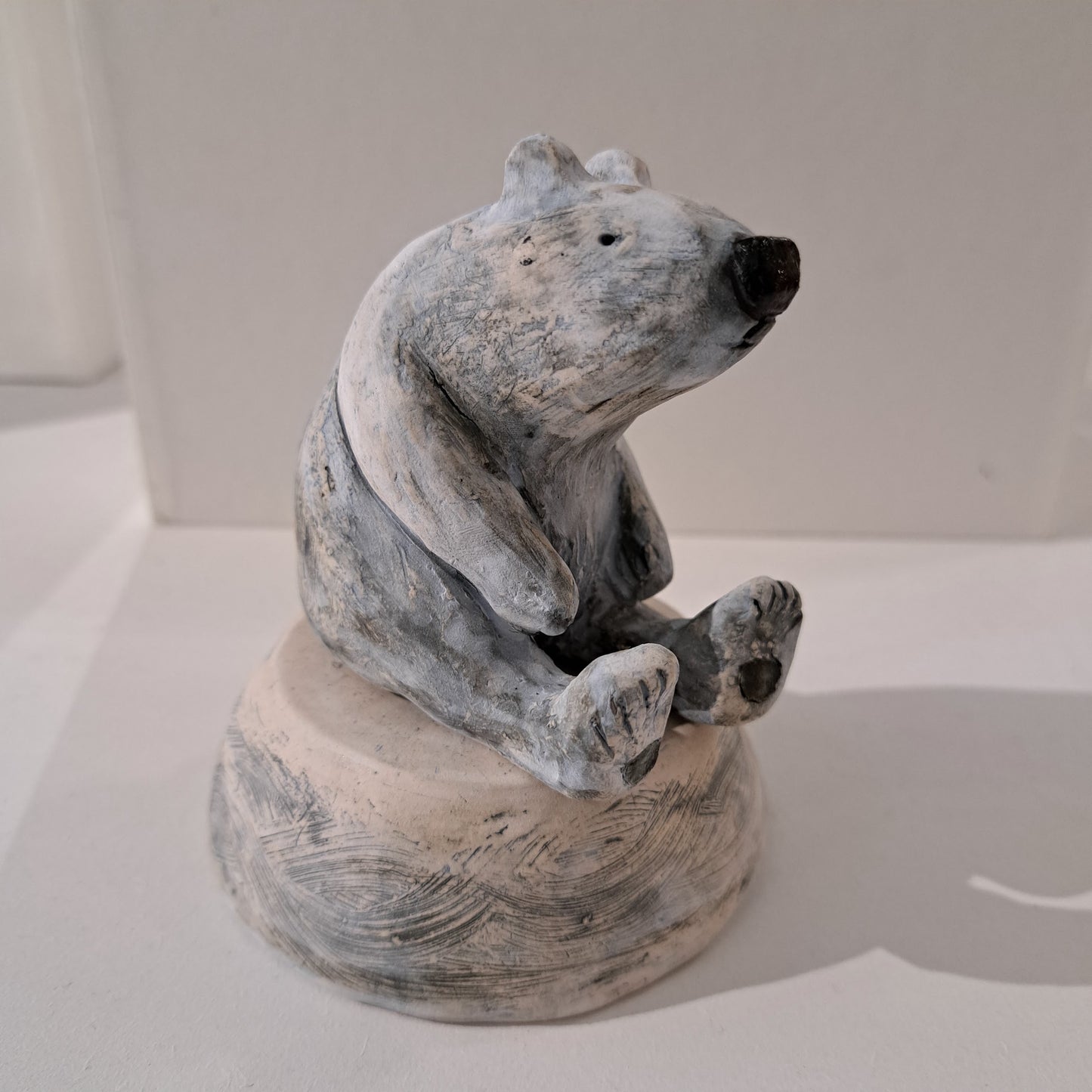 Christine Hughes - Sculptures - Polar Bear sitting on base