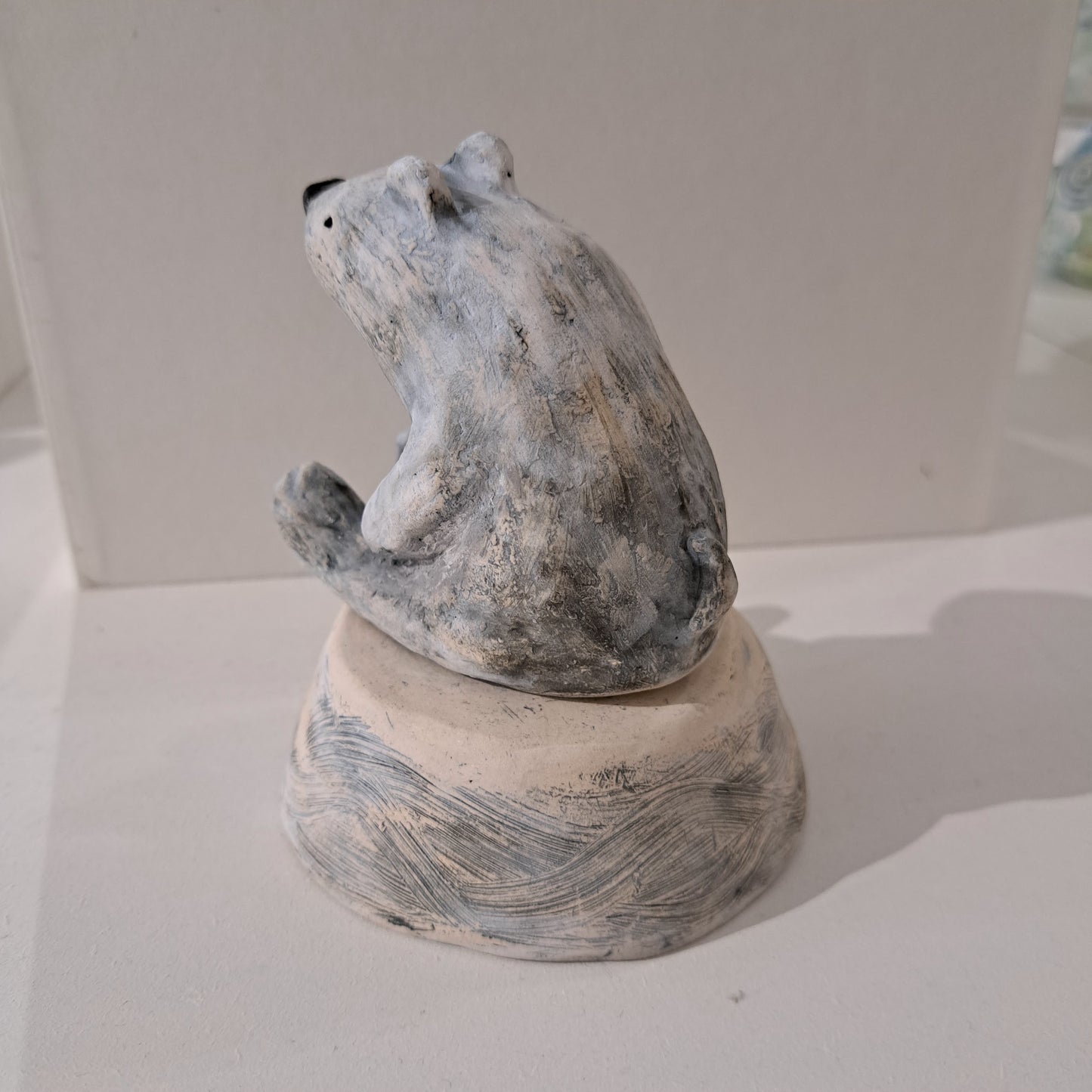 Christine Hughes - Sculptures - Polar Bear sitting on base