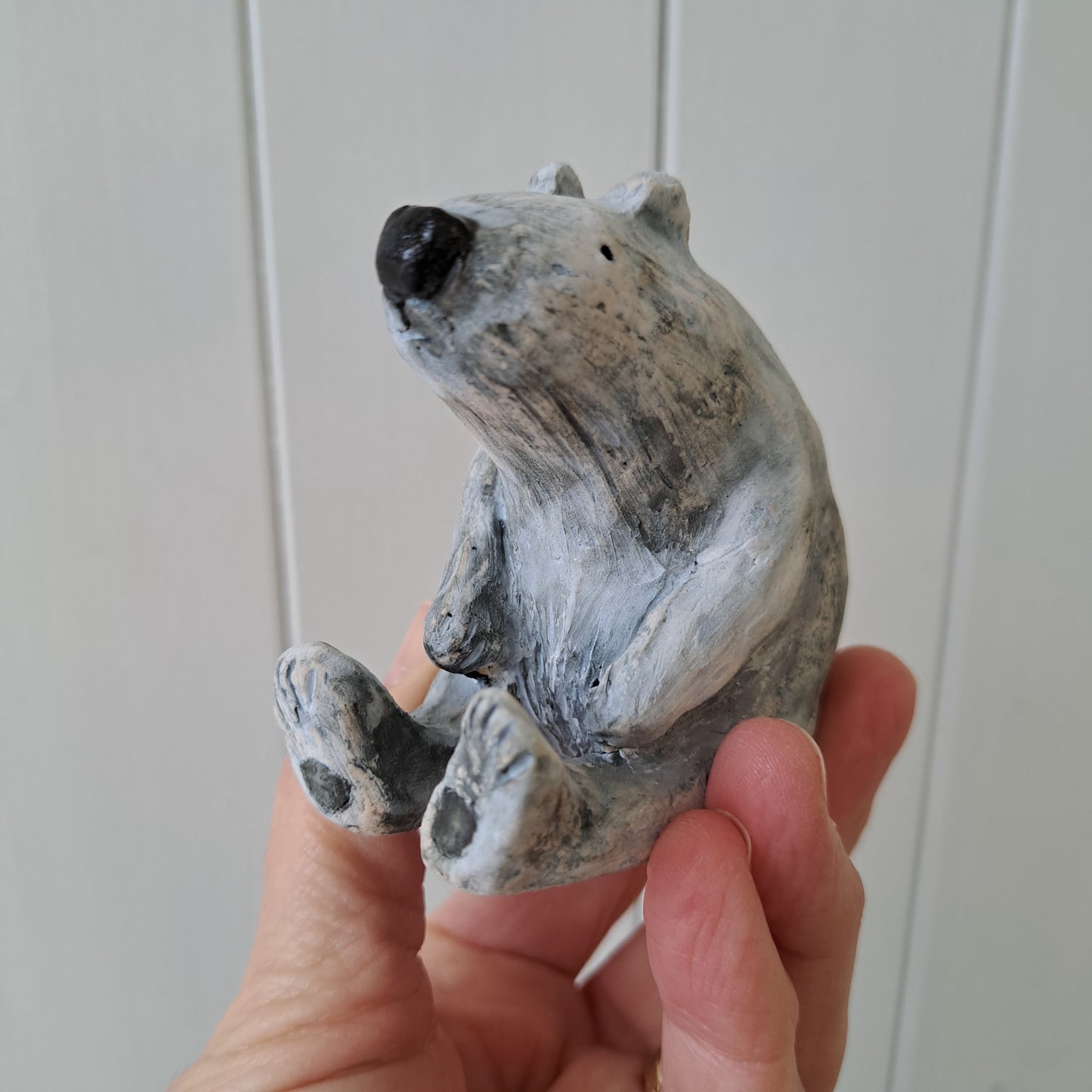 Christine Hughes - Sculptures - Polar Bear sitting on base