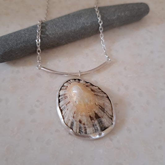 Carole Ramsden Silver - CR308 - Limpet shell and silver necklace
