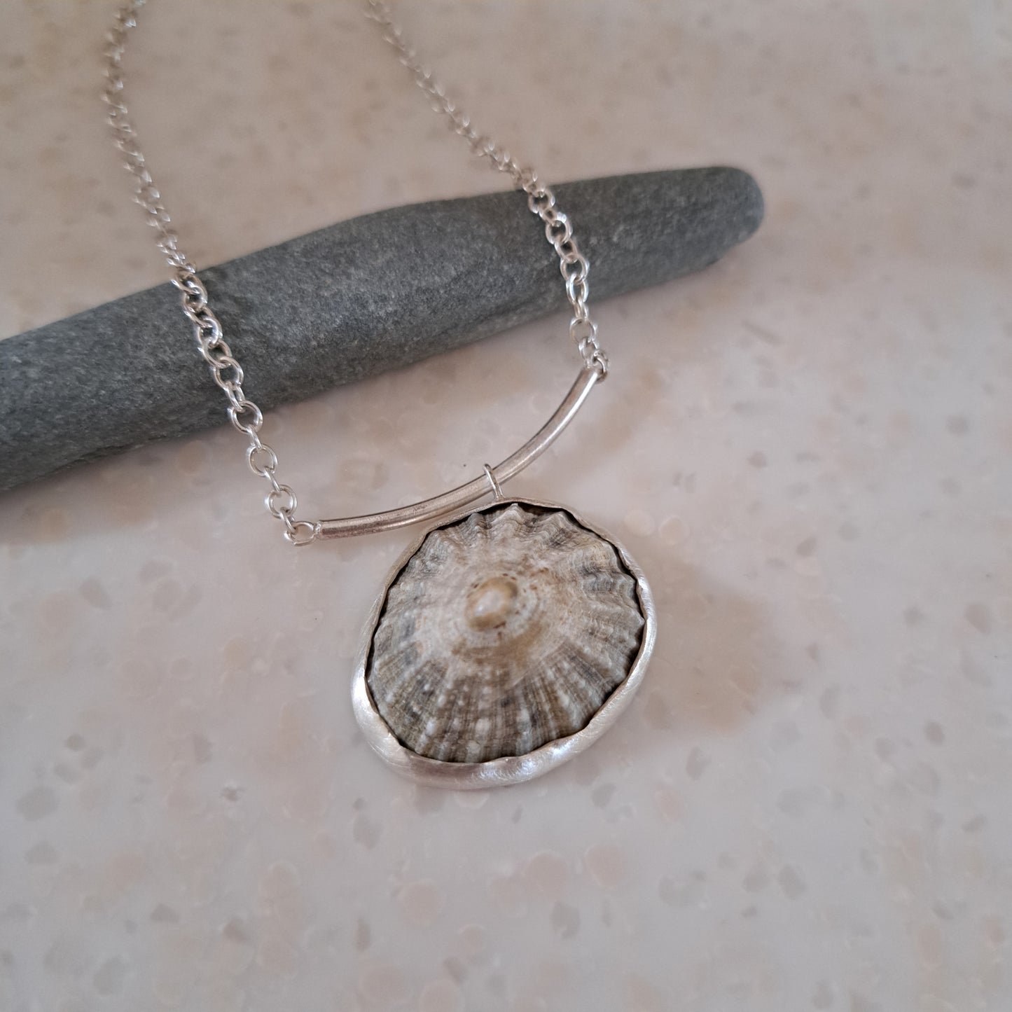 Carole Ramsden Silver - CR309 - Limpet shell and silver necklace