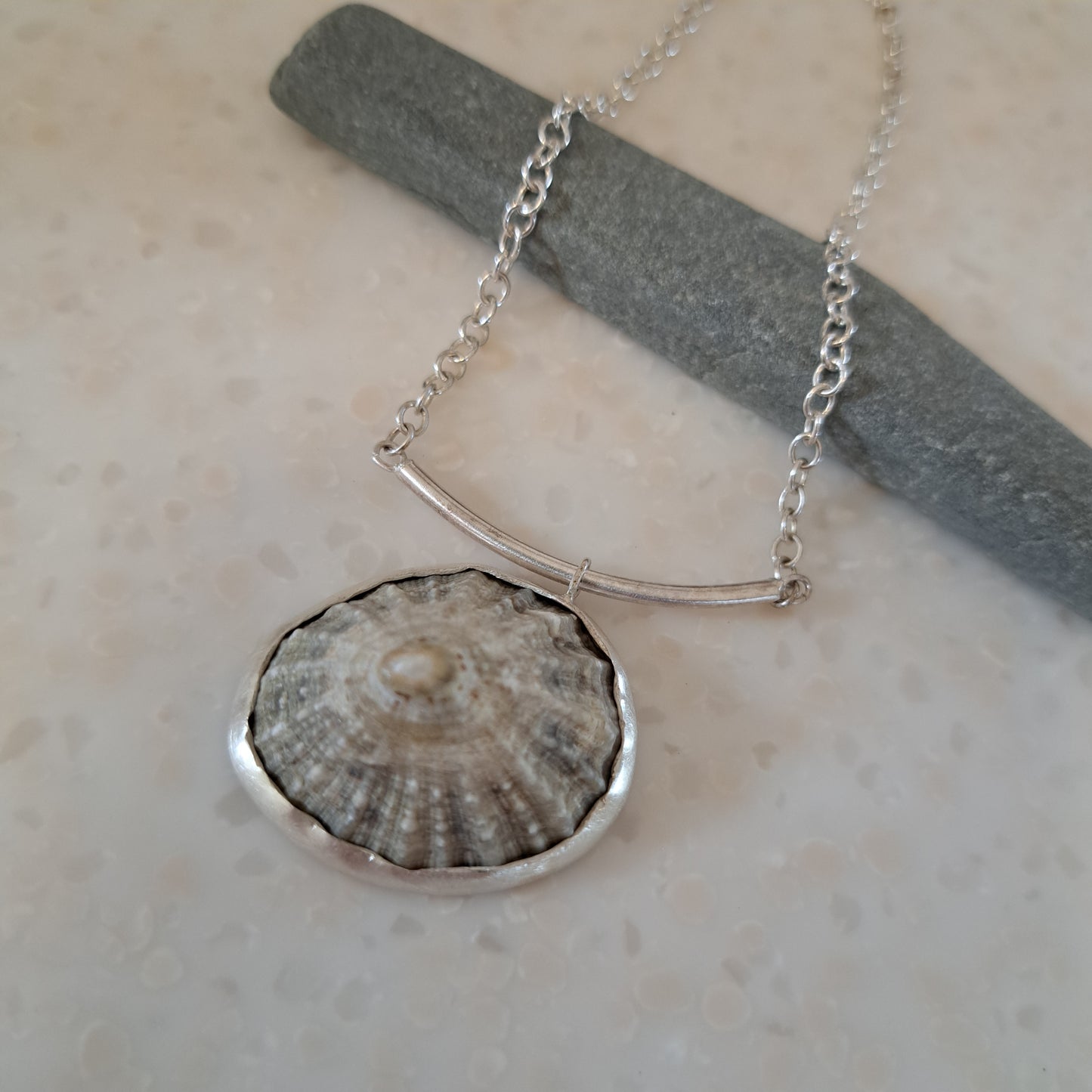Carole Ramsden Silver - CR309 - Limpet shell and silver necklace