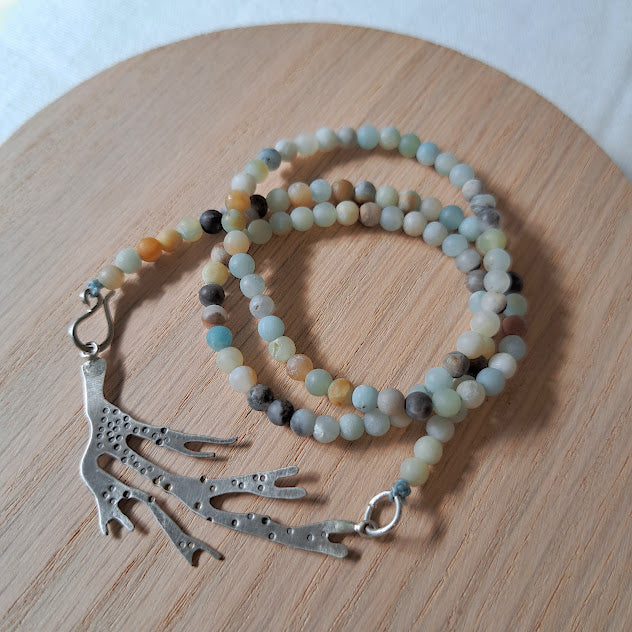 Carole Ramsden Silver - CR302 - Amazonite beaded seaweed necklace