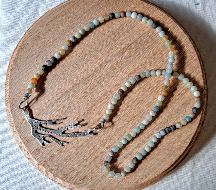 Carole Ramsden Silver - CR302 - Amazonite beaded seaweed necklace