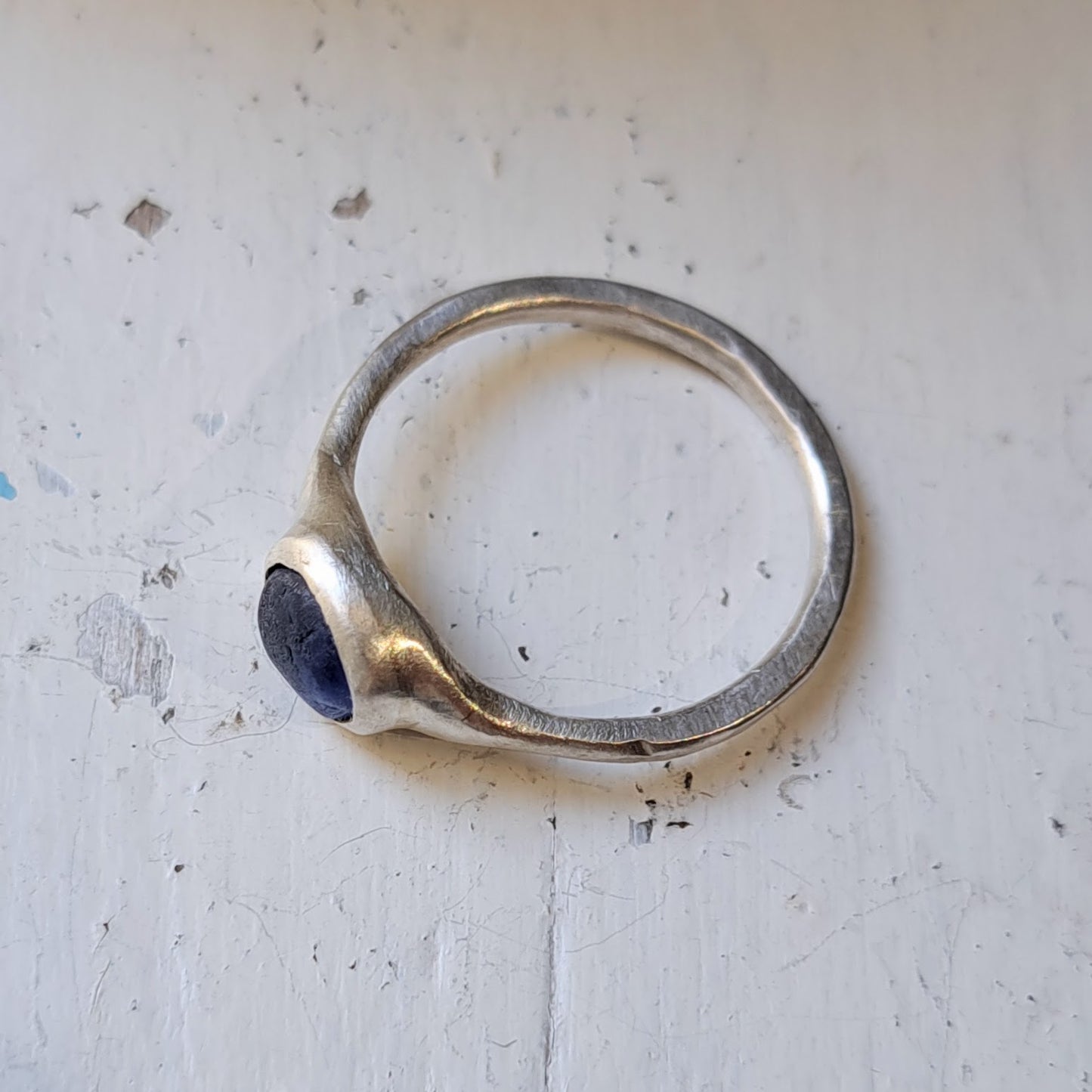 Carole Ramsden Silver - CR147 - Cobalt blue seaglass ring