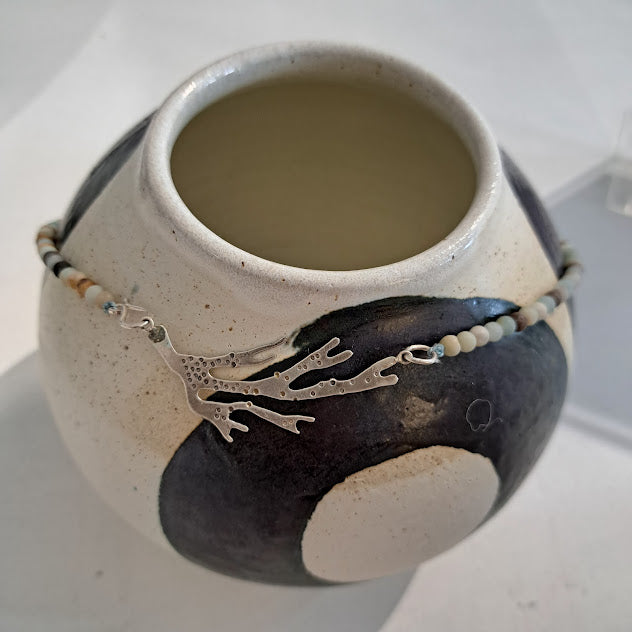 Carole Ramsden Silver - CR302 - Amazonite beaded seaweed necklace