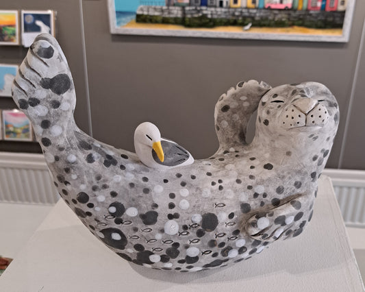 Kate Ellis - Grey seal with seagull
