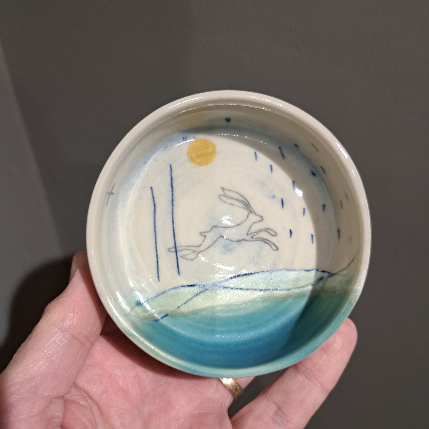 Lorna Gilbert Ceramics - Leaping Hare small dip bowl