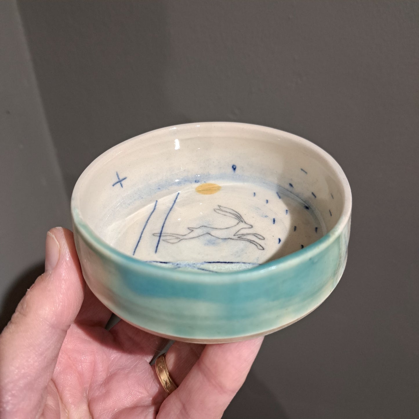 Lorna Gilbert Ceramics - Leaping Hare small dip bowl