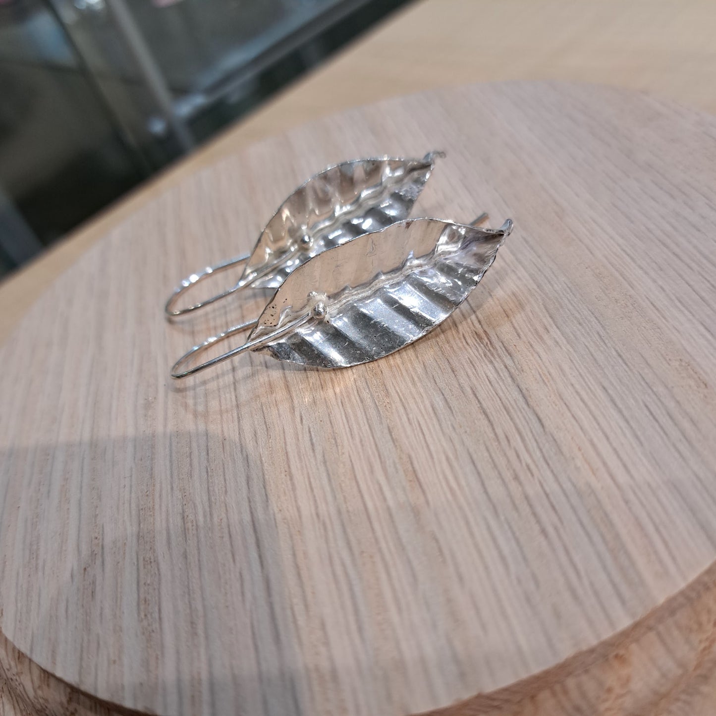 Anthea Peters - Silver Beech Leaf Earrings
