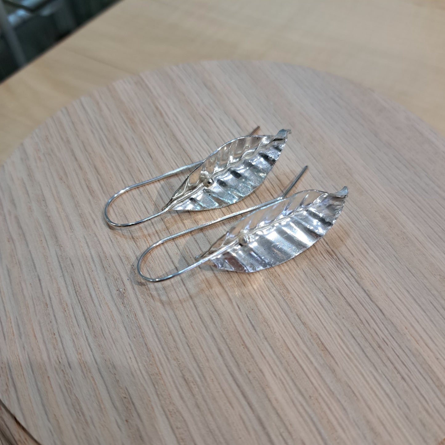 Anthea Peters - Silver Beech Leaf Earrings