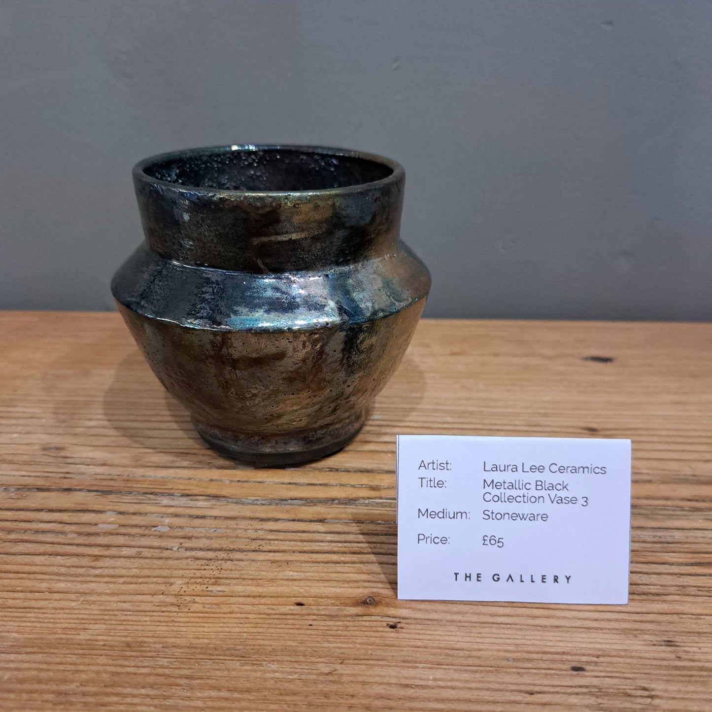 Laura Lee Ceramics - Metallic Black Collection - Small Vase 3