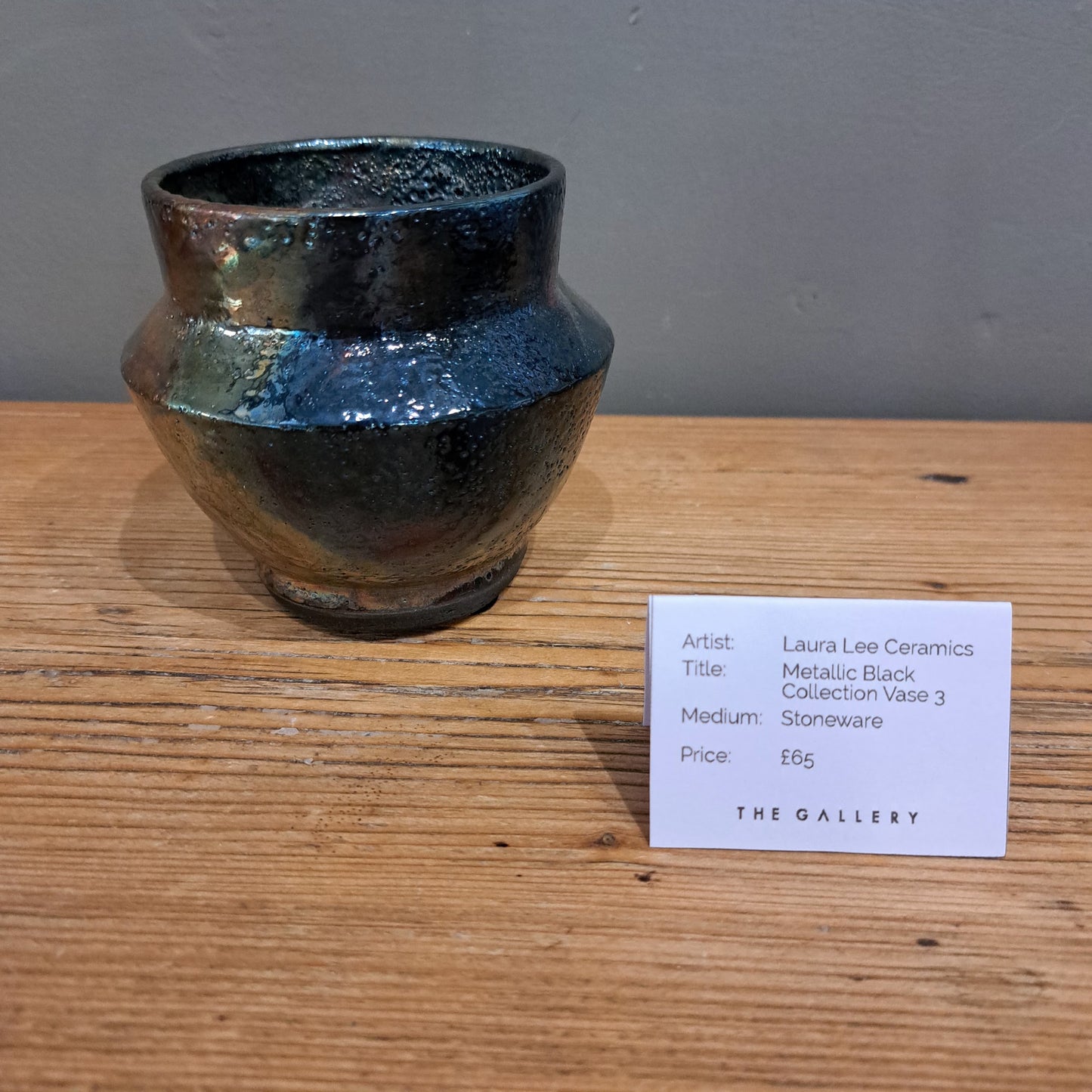 Laura Lee Ceramics - Metallic Black Collection - Small Vase 3