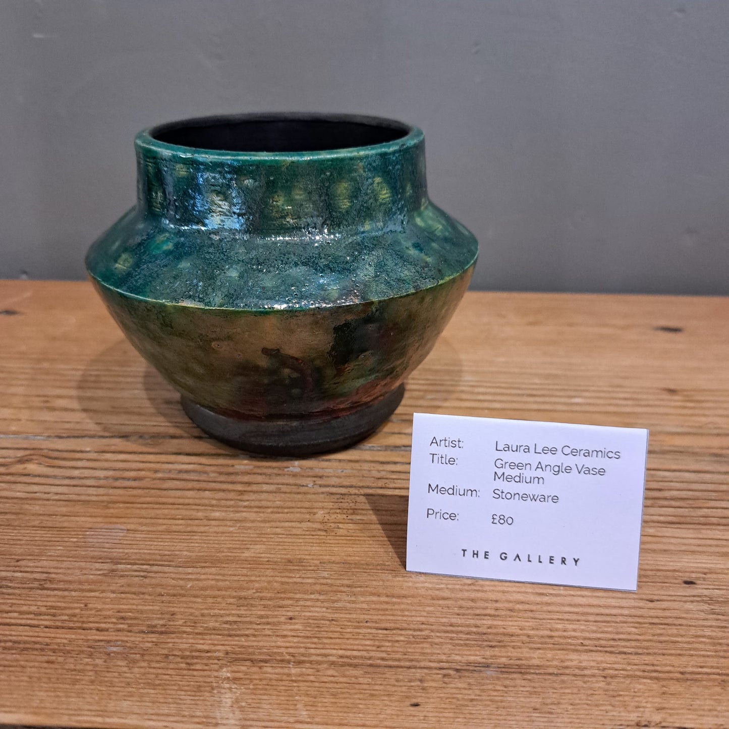 Laura Lee Ceramics - Medium Green Angle Vase
