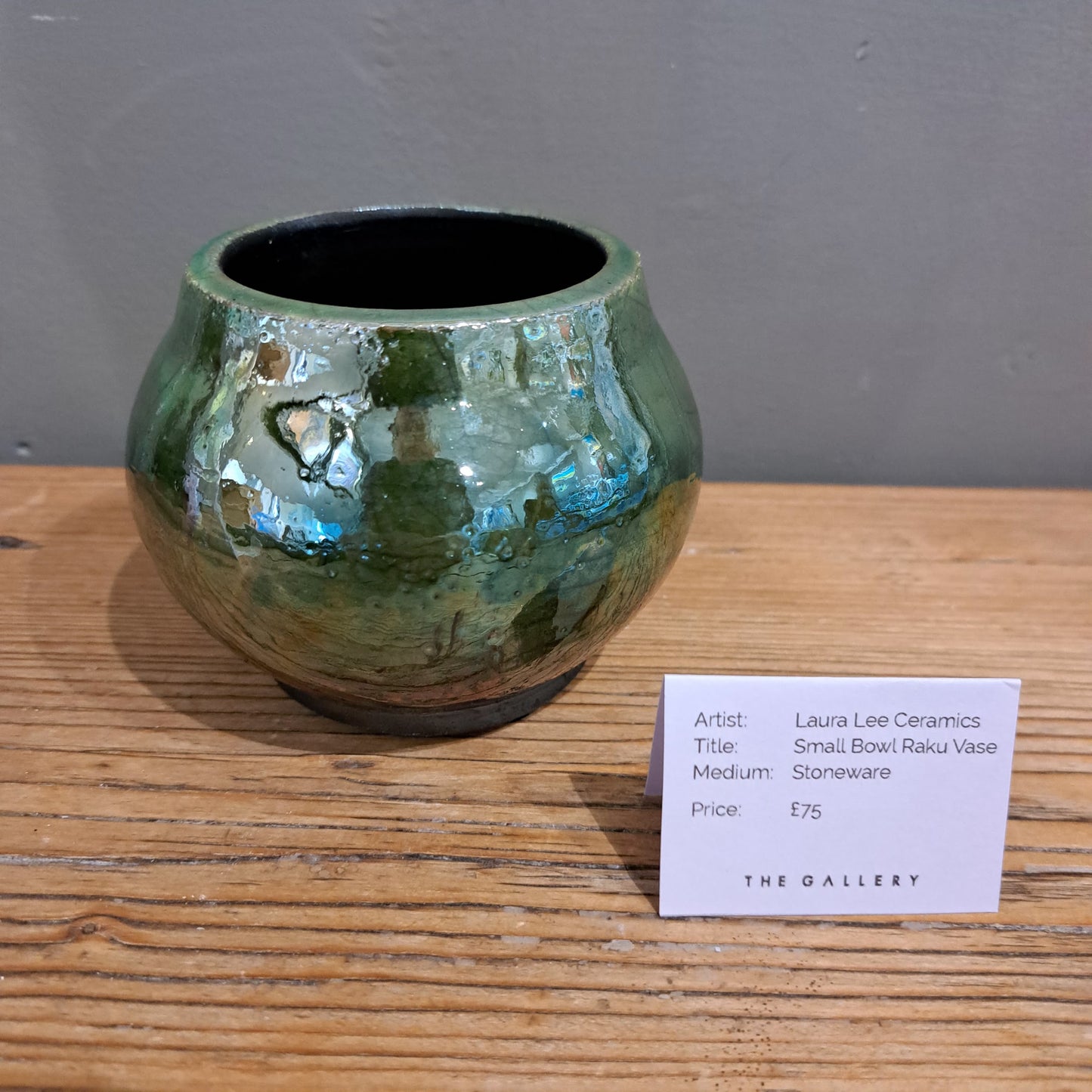 Laura Lee Ceramics - Small Bowl Shaped Raku Vase