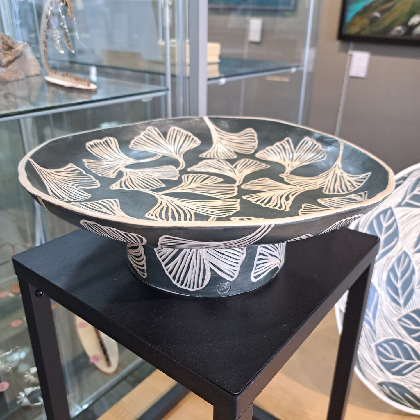 Natalie Elderton - Grey/green Gingko Cake Stand