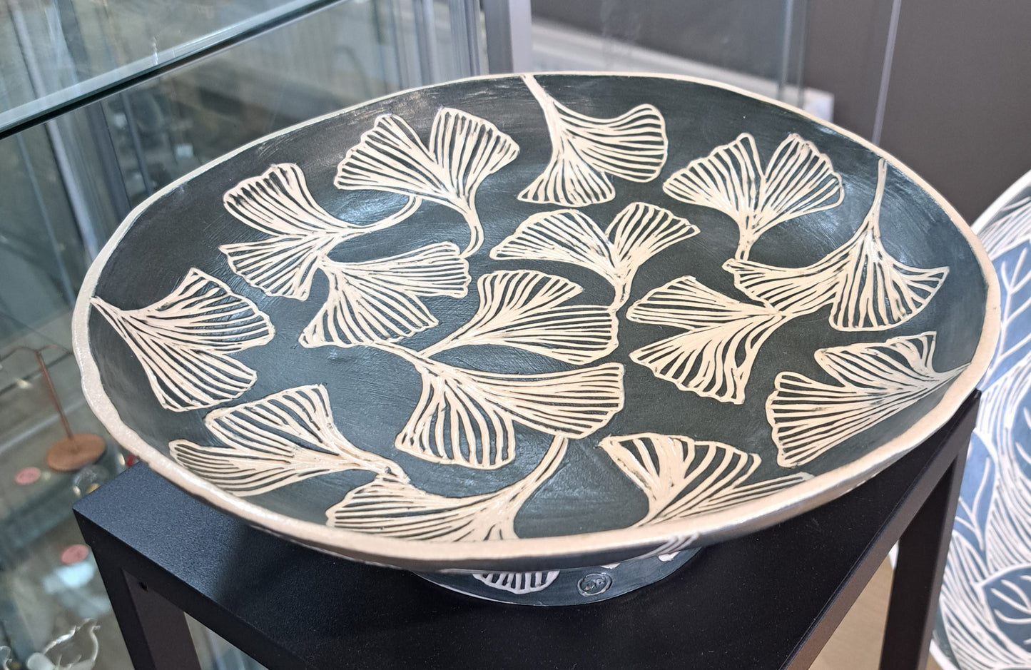 Natalie Elderton - Grey/green Gingko Cake Stand