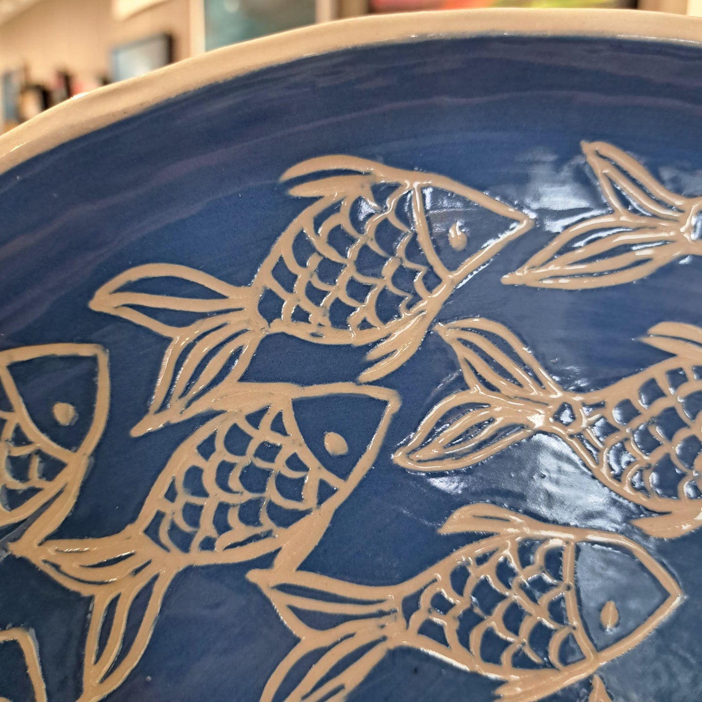 Natalie Elderton - Fish Blue Circular Platter