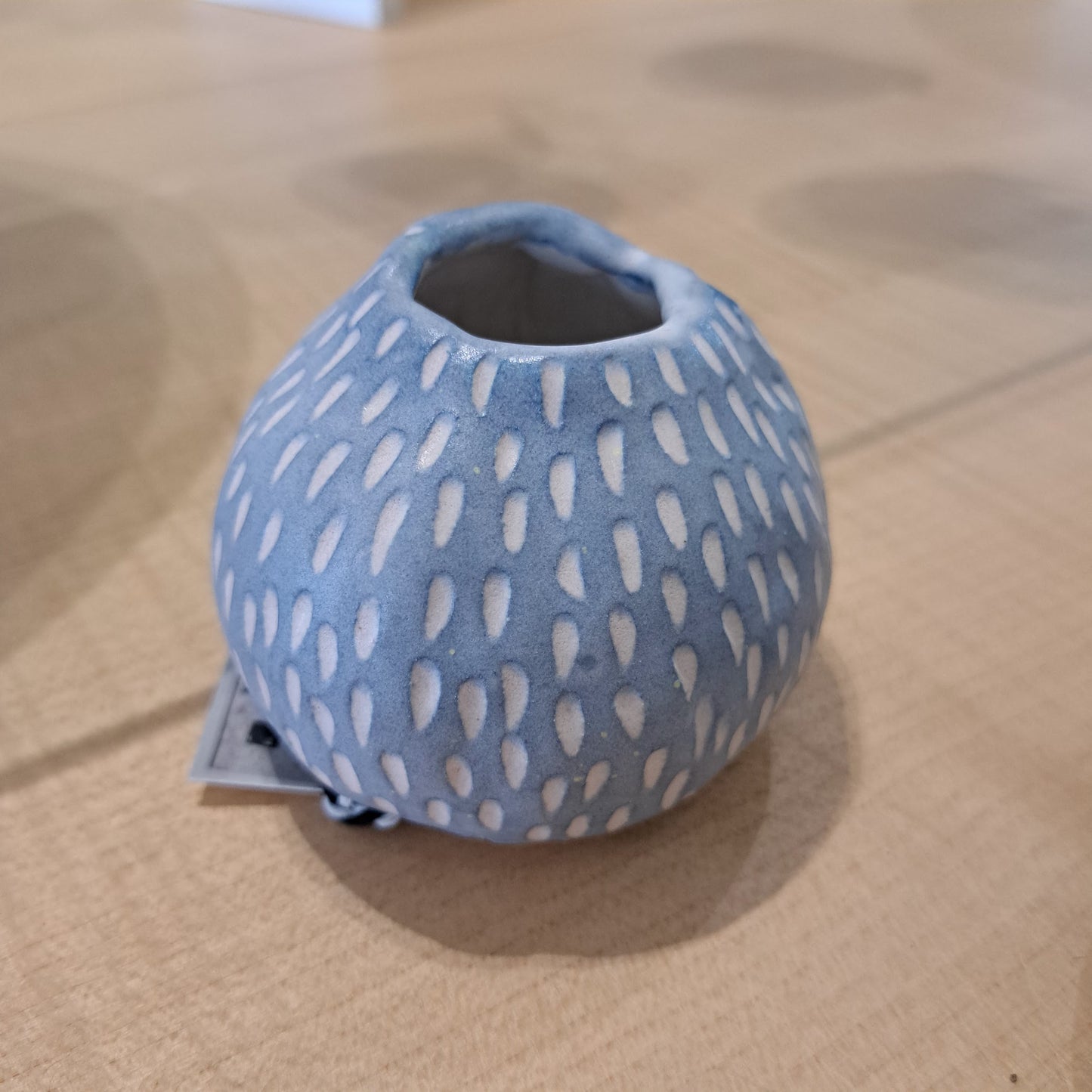 Natalie Elderton - Pale Blue Dashed Bud Vase