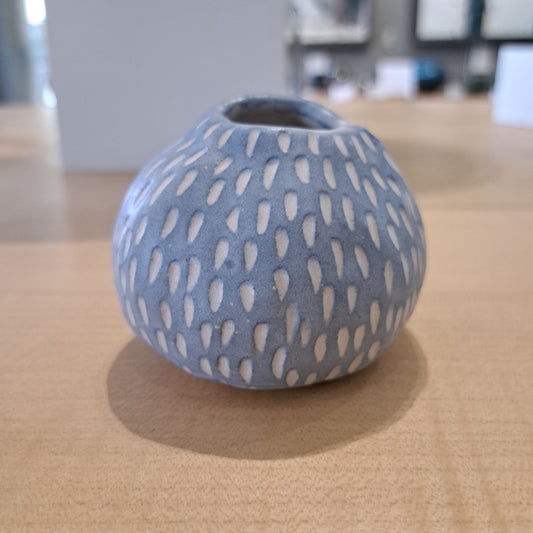 Natalie Elderton - Pale Blue Dashed Bud Vase