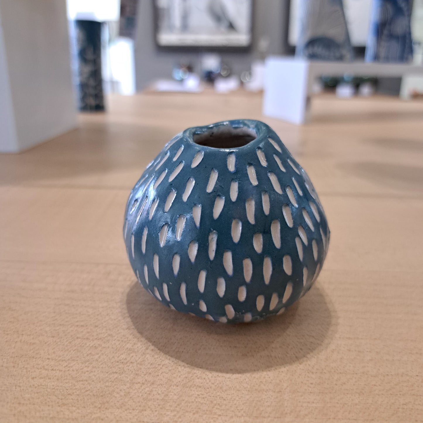 Natalie Elderton - Dark Green Dashed Bud Vase