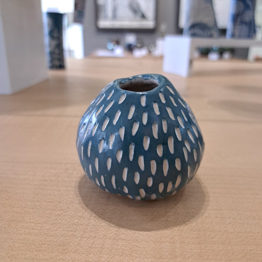 Natalie Elderton - Dark Green Dashed Bud Vase