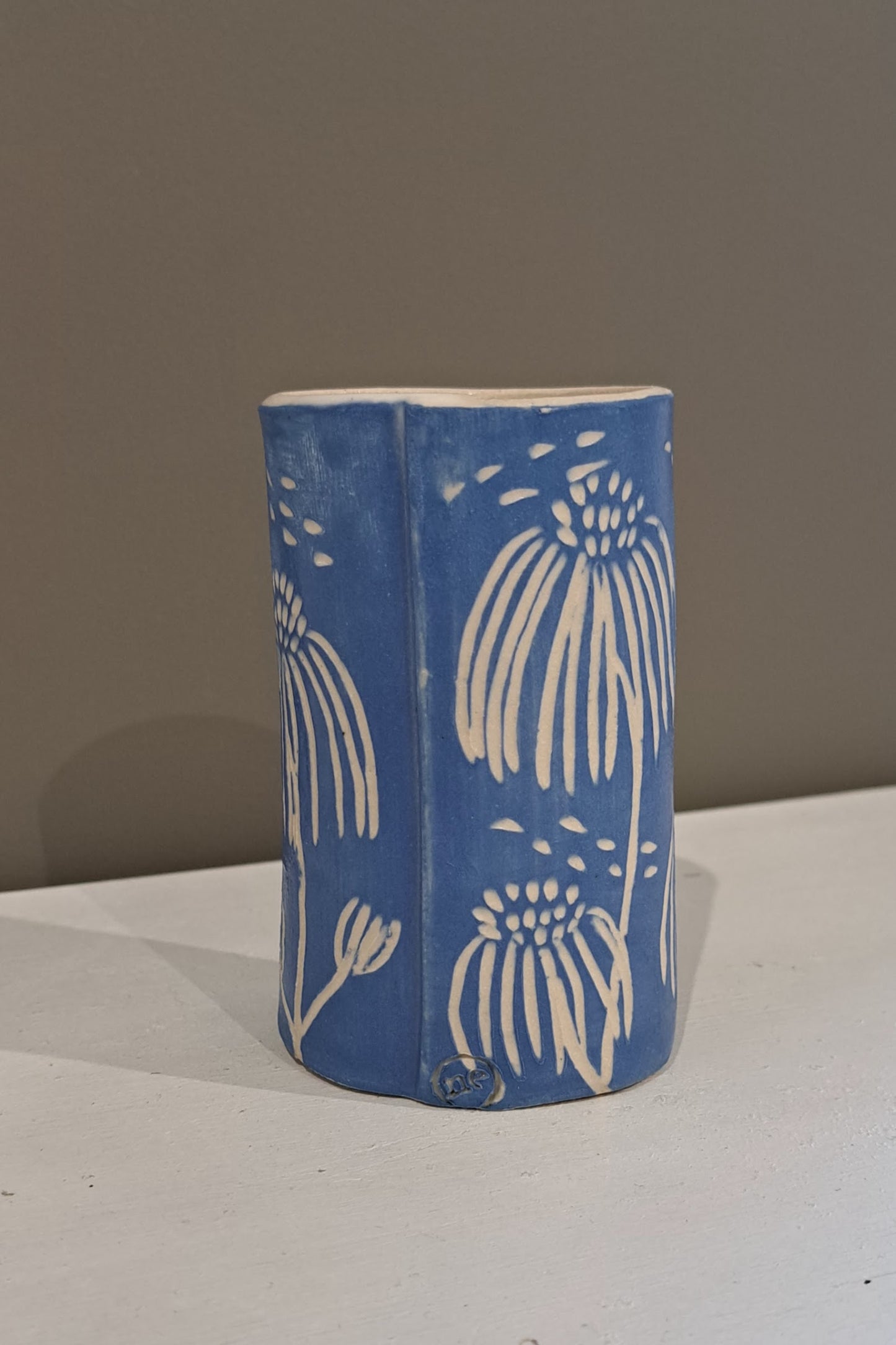 Natalie Elderton - Blue Daisy Cylinder Vase