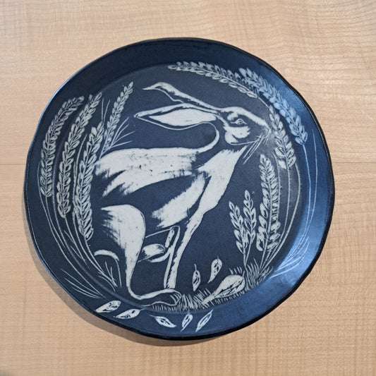 Ciara McClarence - Ceramic hare in corn plate 13