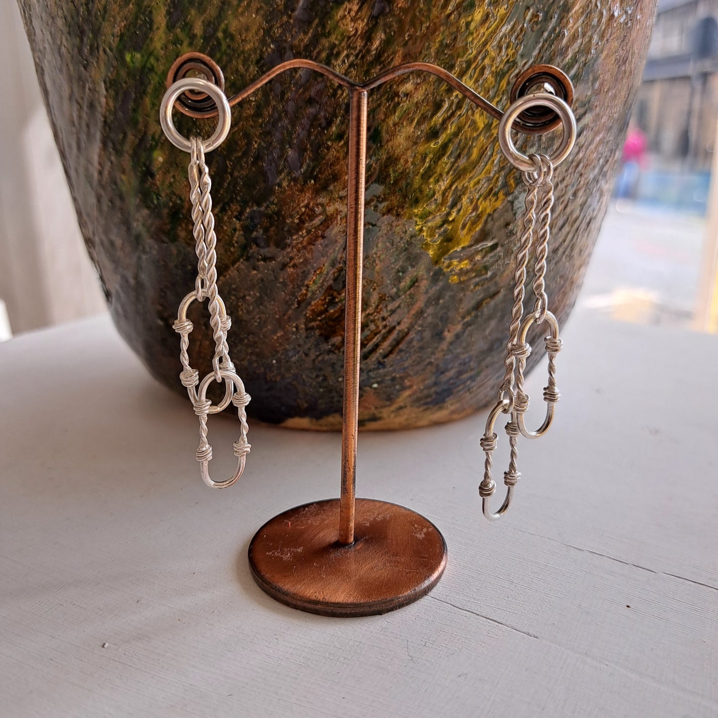 Anthea Peters - Twisted Drop Earrings - Silver Challenge June