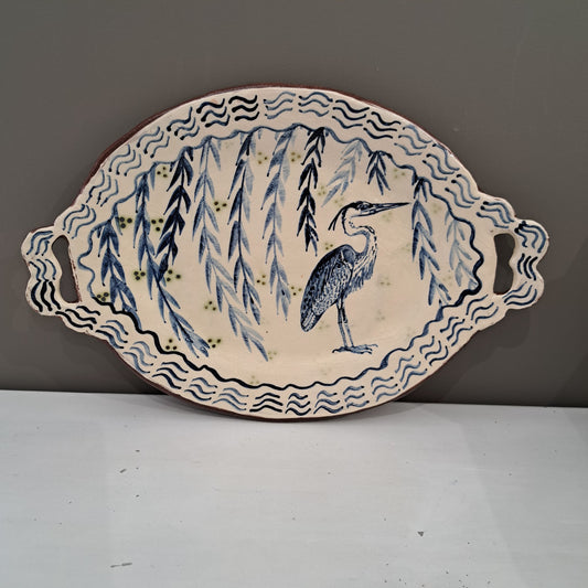Adrift Pottery - Grey heron platter 21