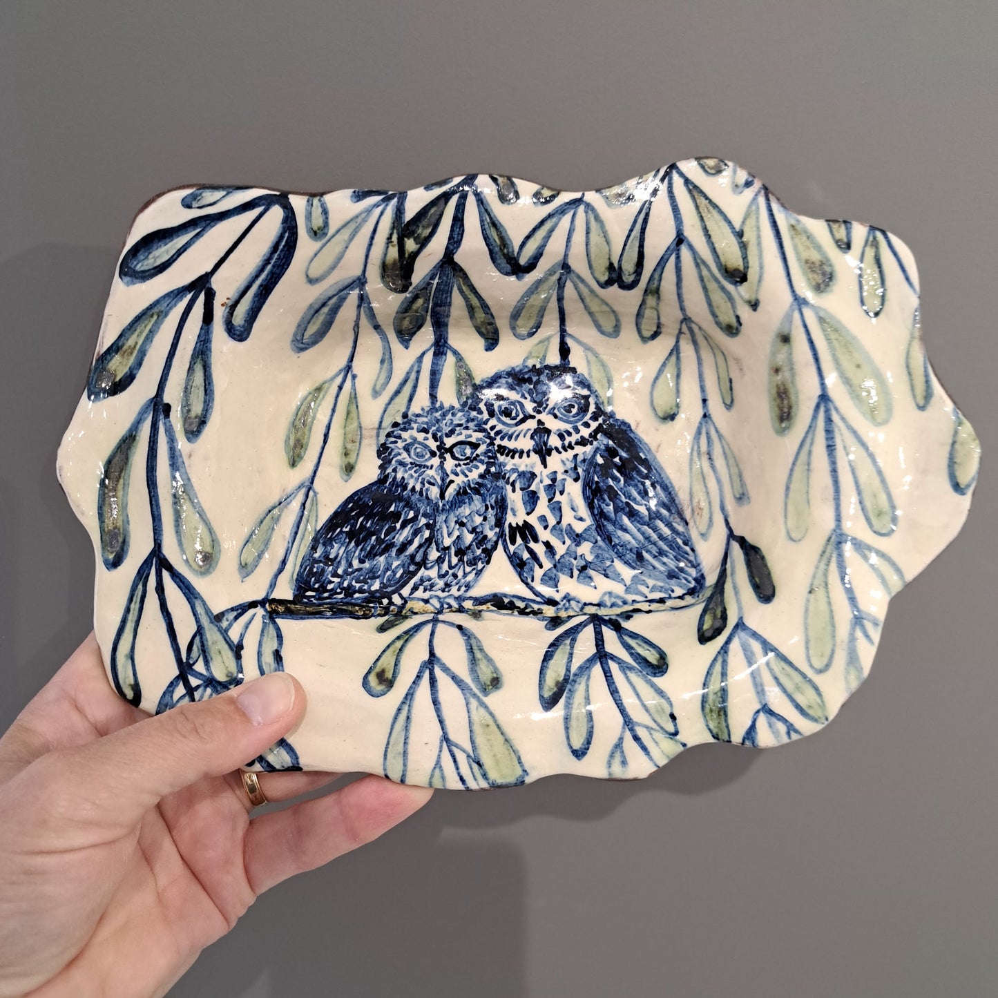 Adrift Pottery - Two owls dish 17