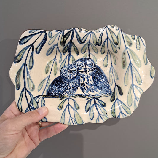 Adrift Pottery - Two owls dish 17