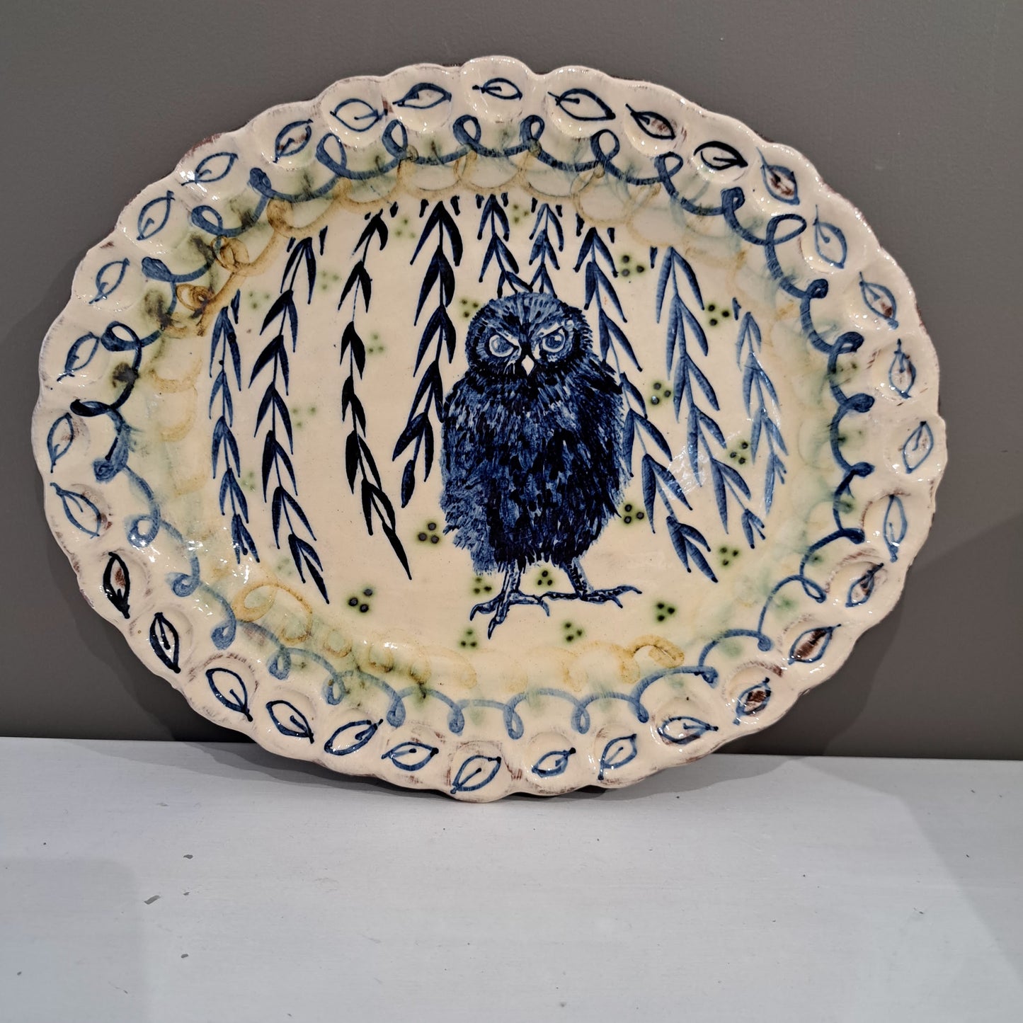 Adrift Pottery - Angry owl plate 18
