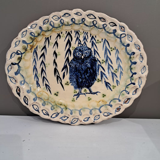 Adrift Pottery - Angry owl plate 18