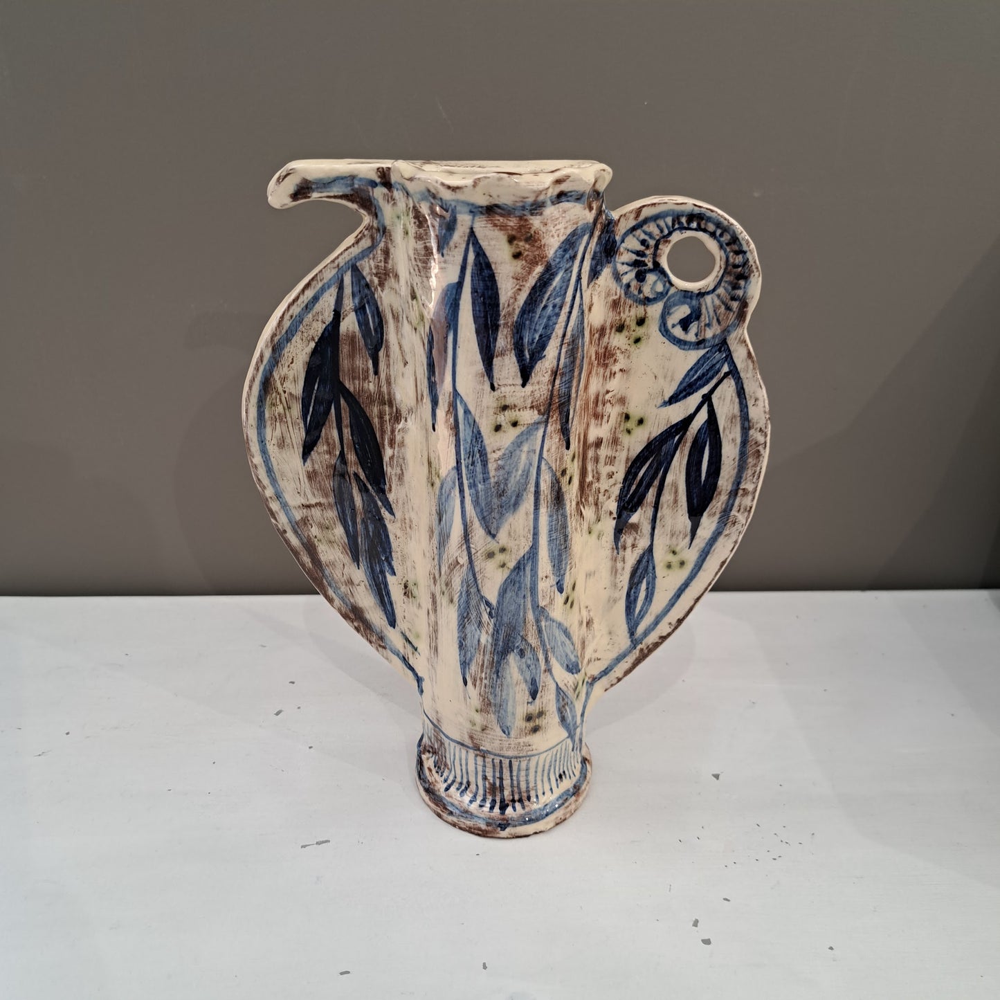 Adrift Pottery - Flat bird vase 23