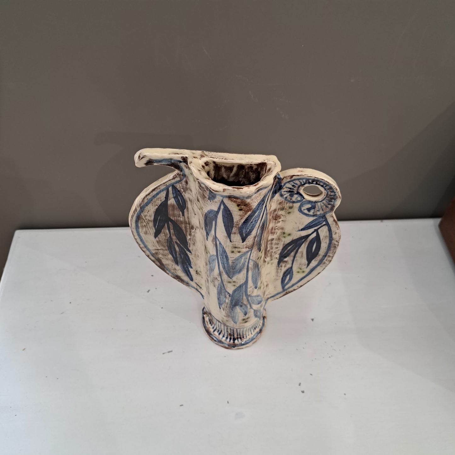 Adrift Pottery - Flat bird vase 23
