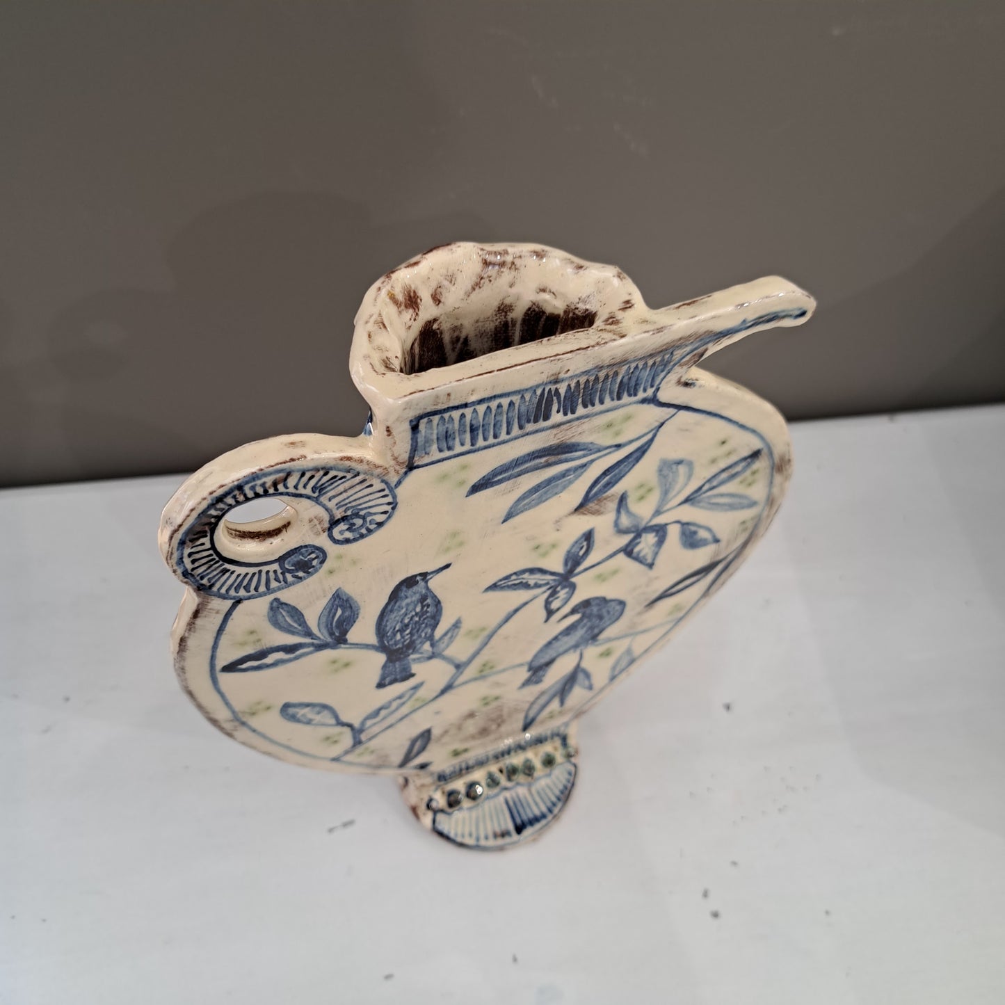 Adrift Pottery - Flat bird vase 23
