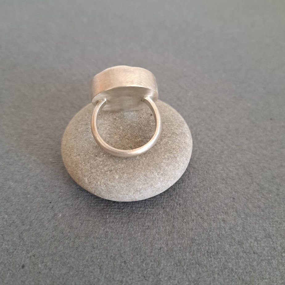 Carole Ramsden Silver - Aqua dolly rope treasure ring