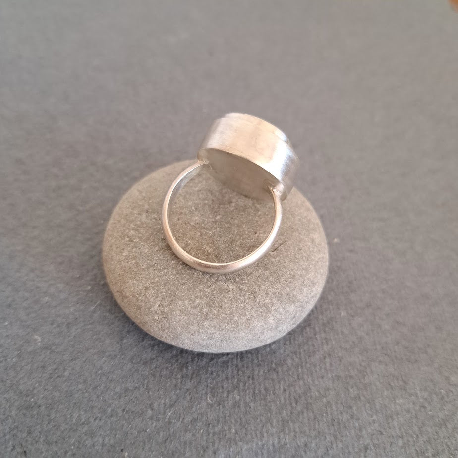 Carole Ramsden Silver - Pink/orange dolly rope treasure ring