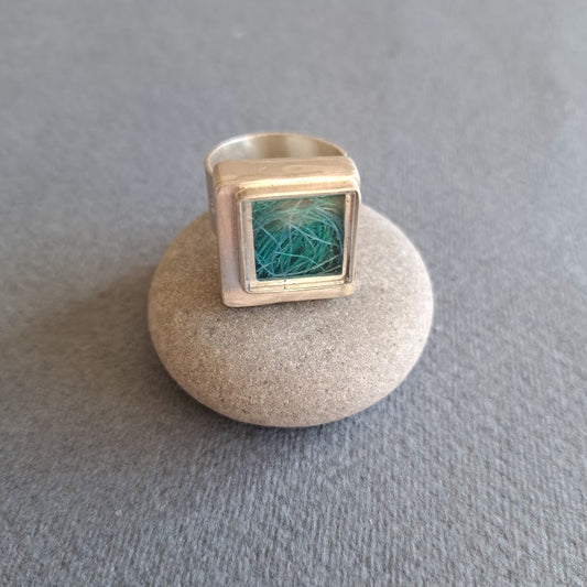 Carole Ramsden Silver - Turquoise dolly rope treasure ring